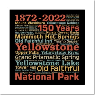 Yellowstone National Park Word Art 150 Years Commemorative Posters and Art